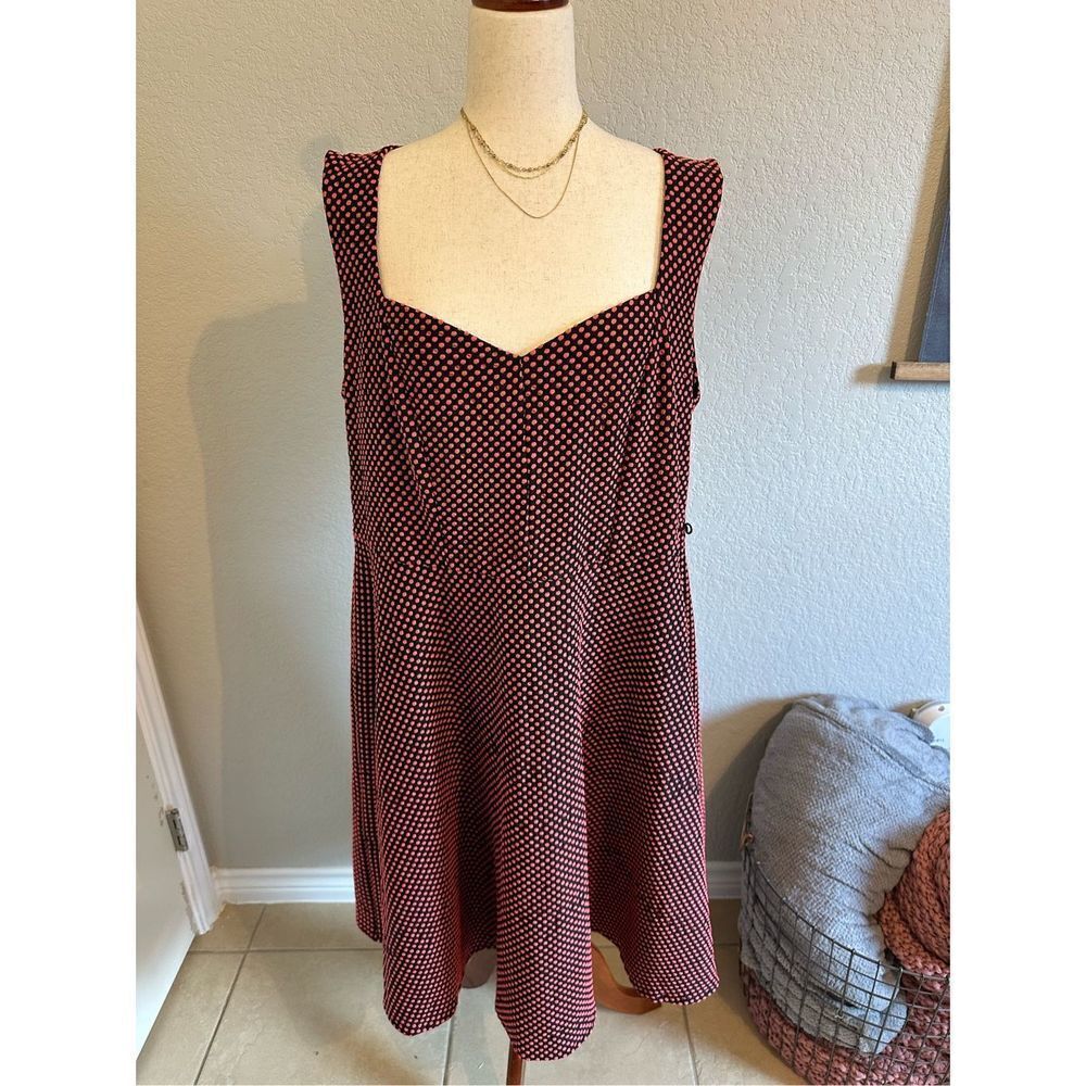 Torrid Plus Size Red/Black Polka Dot Retro Dress - Size 2 (2X)